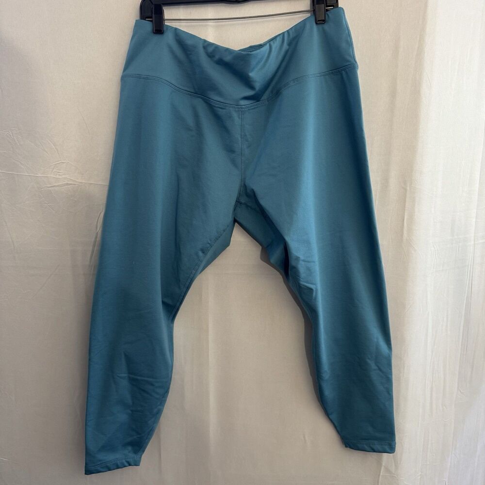 Plus Size Zelos Lined Leggings Womens 2X Blue High Rise Workout Activewear Gym